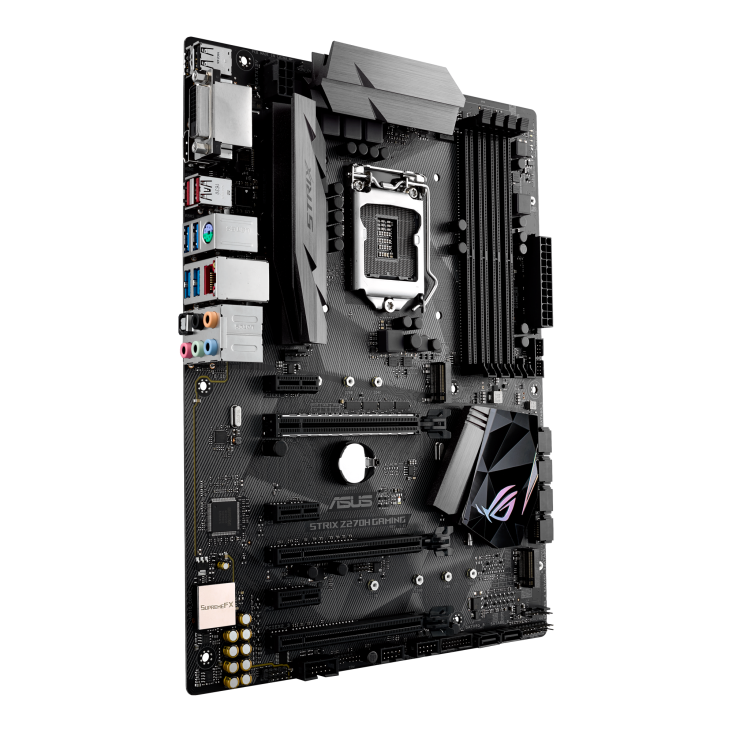 ROG STRIX Z270H GAMING angled view from left