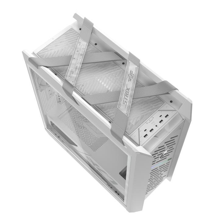 ROG Strix Helios II White ergonomically X shape woven fabric straps