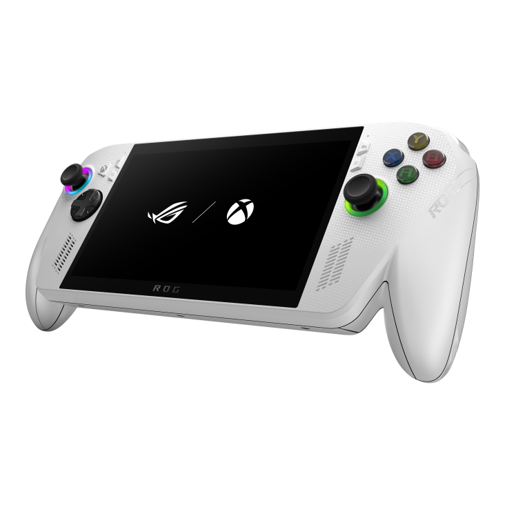 ROG Xbox Ally angled view from the front, tilting at 45 degrees