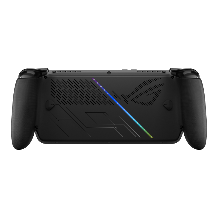 ROG Xbox Ally X, viewed straight on from the rear