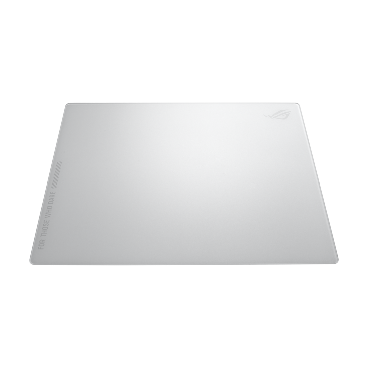A high-angled front view of the moonlight white Moonstone Ace L mouse pad