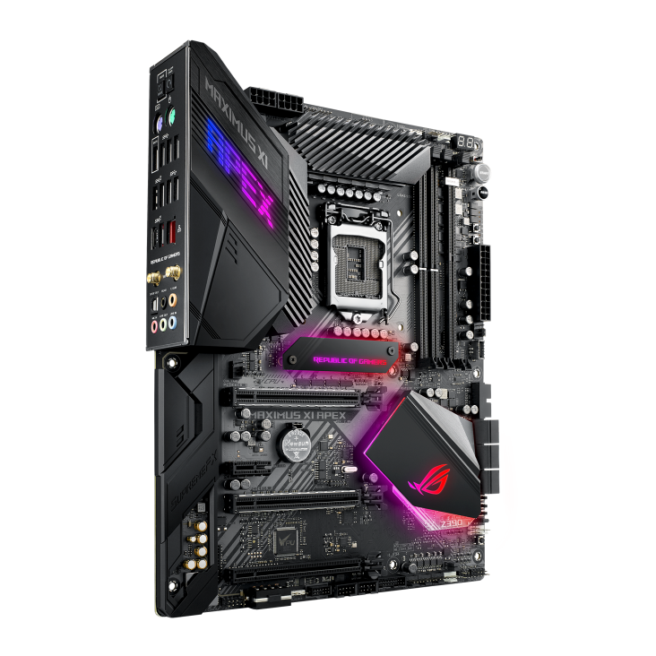 ROG MAXIMUS XI APEX angled view from left
