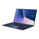 ASUS ZenBook 15 UX534 ROYAL BLUE display opened from the front view, tilting at 45-degree from the right side.
