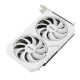 Tarjeta gráfica ASUS Dual GeForce RTX 3060 8GB White Edition, destacando a los fanáticos