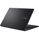 Indie Black ASUS Vivobook 14 OLED display 75-degree.