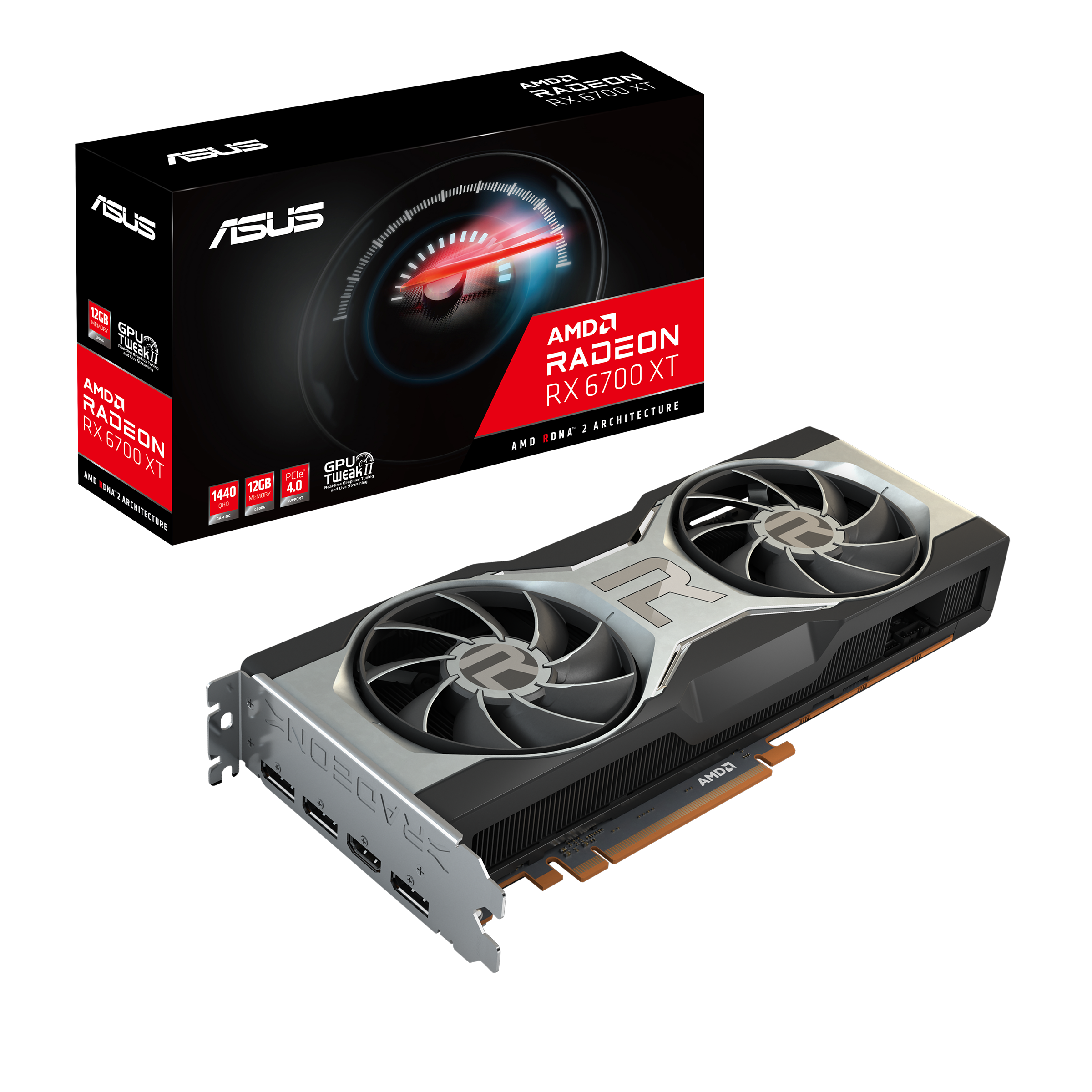 ASUS Dual Radeon RX 6700 XT OC Edition 12GB GDDR6, Graphics Card