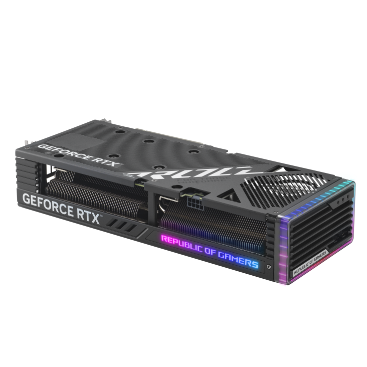 ROG STRIX GeForce RTX 4060 Ti 16GB OC Edition side-angled view with top feature