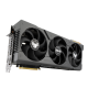 TUF Gaming GeForce RTX 4080 SUPER graphics card angled top down view, hero angle