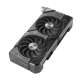 ASUS DUAL GeForce RTX 4070 graphics card highlighting the axial tech fans