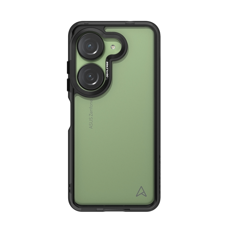 Green Zenfone 10 with Devilcase attached
