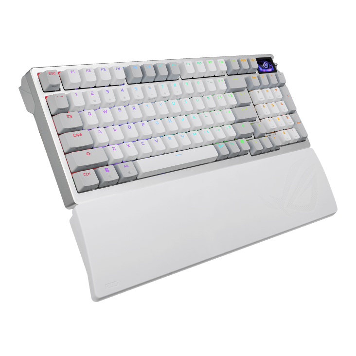 White ROG Azoth 96 HE front view to the right