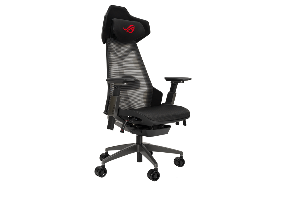 ROG Destrier Ergo Gaming Chair front angled view from right