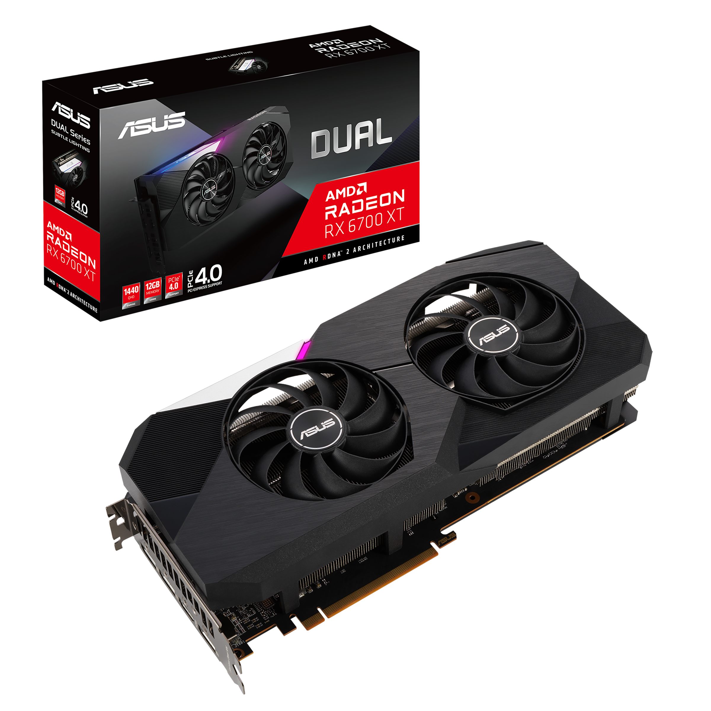 ASUS 90YV0G82-M0NA00  ASUS DUAL-RX6700XT-12G AMD Radeon RX 6700 XT 12 GB  GDDR6