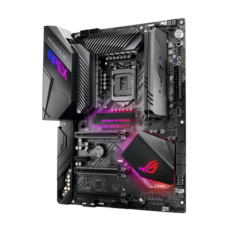 ROG MAXIMUS XI APEX angled view from right