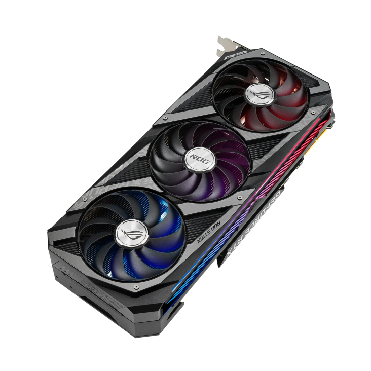 ROG-STRIX-RTX3090-24G-GAMING graphics card, front angled view