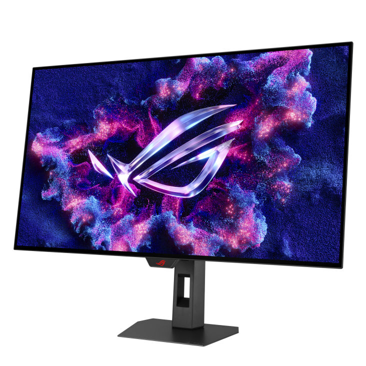 ROG Strix OLED XG32UCWG front view to the left tilted 45 degrees