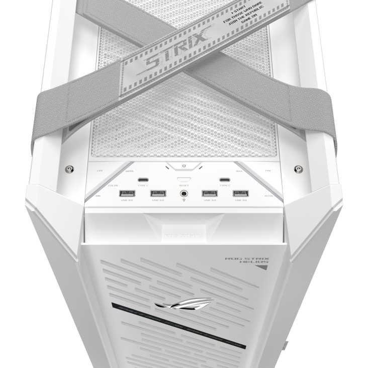 ROG Strix Helios II White front I/O with PWM fan control and LED control