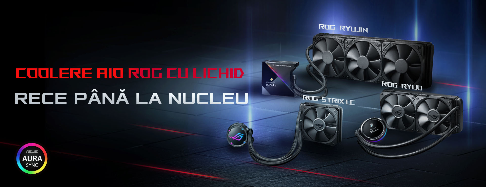 Coolere AIO ROG - Trei coolere pozitionate frontal