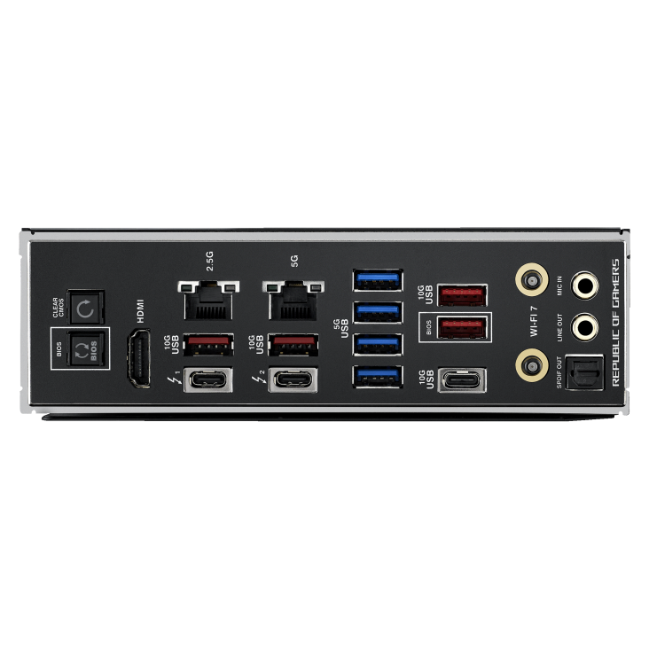 ROG MAXIMUS Z890 HERO I/O ports closeup