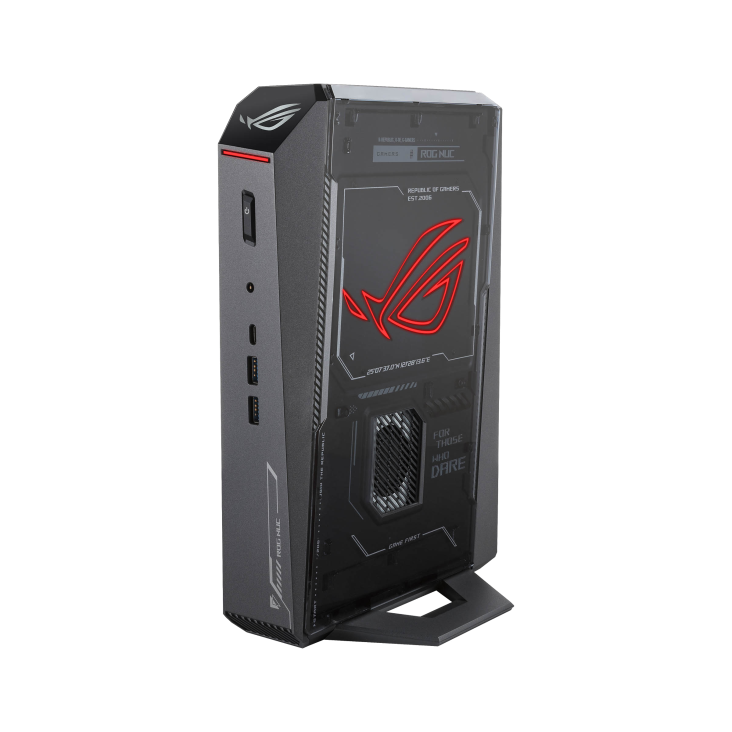 06_ROG NUC 2025, stand left low with power on