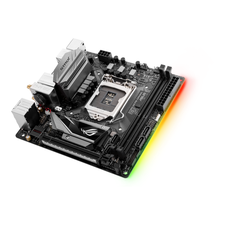 ROG STRIX H270I GAMING top and angled view from right