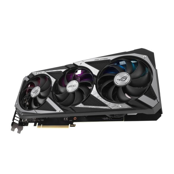 ROG-STRIX-RTX3060-12G-V2-GAMING graphics card, hero shot from the front side