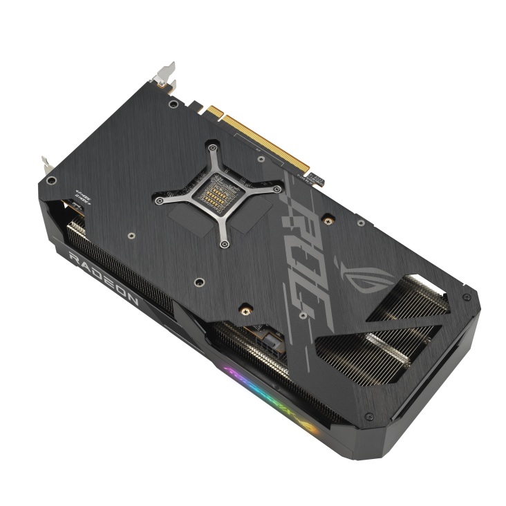 ROG STRIX Radeon RX 7600 OC Edition rear angled view