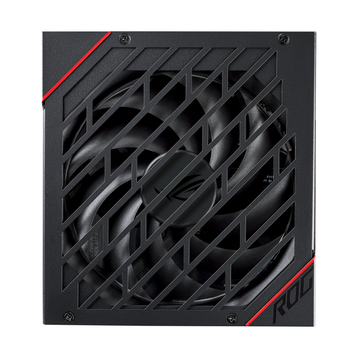 Top-side angle of ROG Strix 1000W Gold focus on the fan