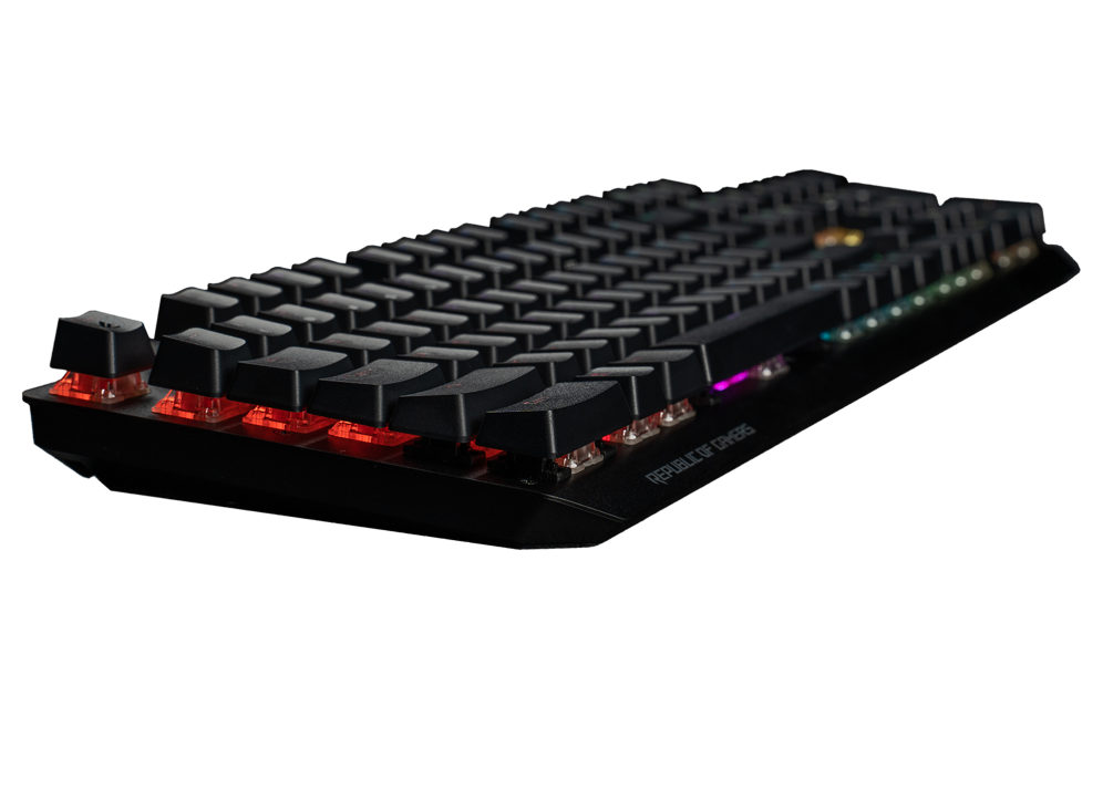 ROG PBT Keycap Set, angled side view from left