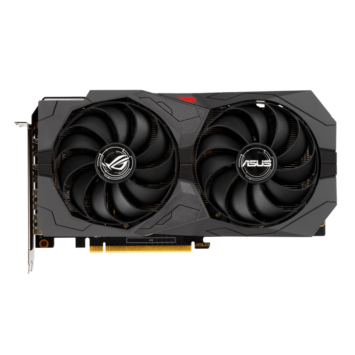 ROG-STRIX-GTX1650-A4GD6-GAMING graphics card, front view