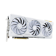 TUF Gaming GeForce RTX 4070 Ti SUPER white graphics card hero shot from the front side 