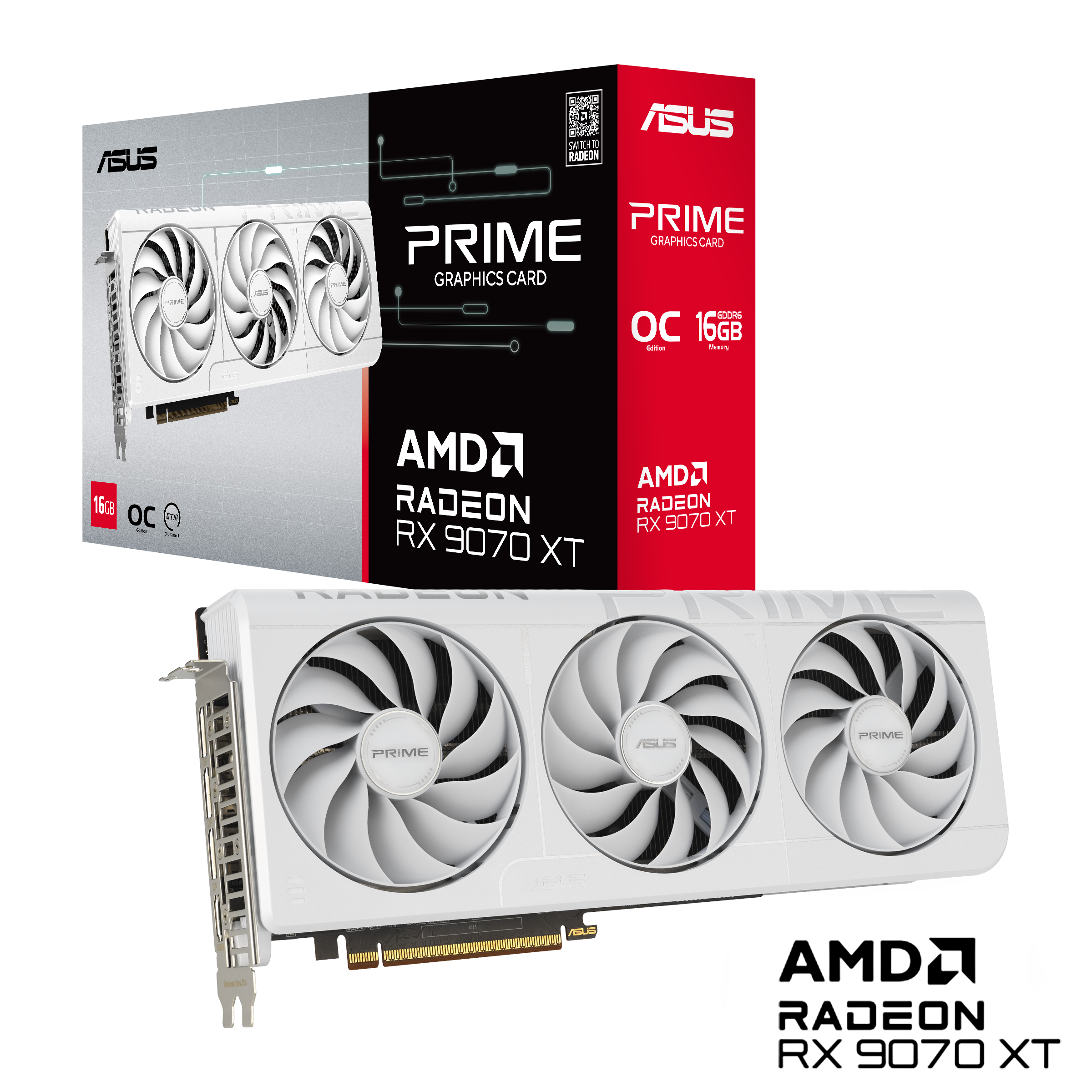 【美品】ASUS PRIME RX9070XT 16GB OC ASUS Prime Radeon™ RX 9070 XT White OC Edition 16GB GDDR6