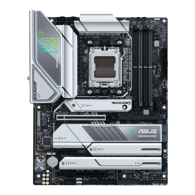 PRIME X670E-PRO WIFI-CSM motherboard, front view 