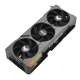 TUF Gaming GeForce RTX 4090 graphics card, highlighting the axial-tech fans and ARGB element