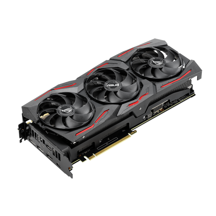 ROG-STRIX-RTX2070S-O8G-GAMING graphics card, front angled view