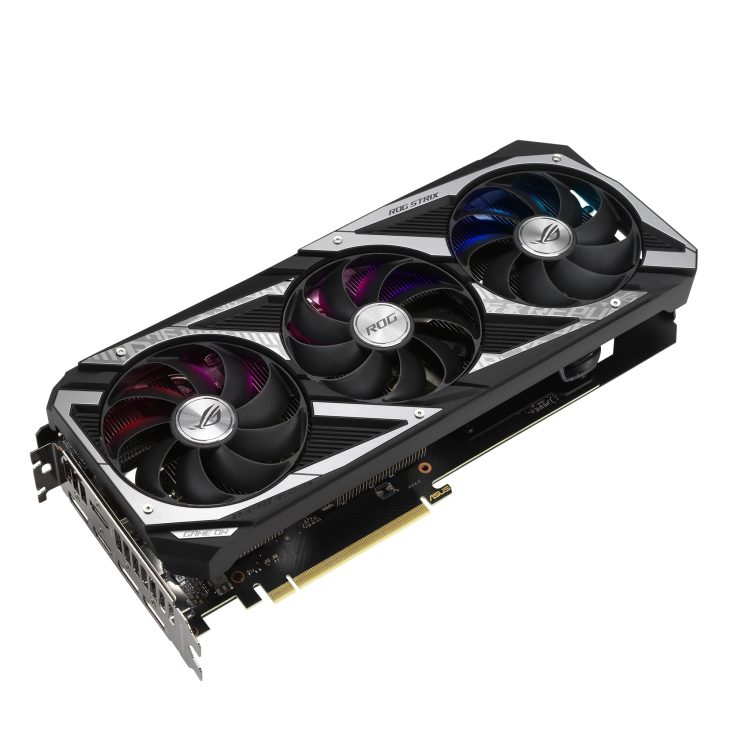 ROG-STRIX-RTX3060-O12G-V2-GAMING graphics card, front angled view