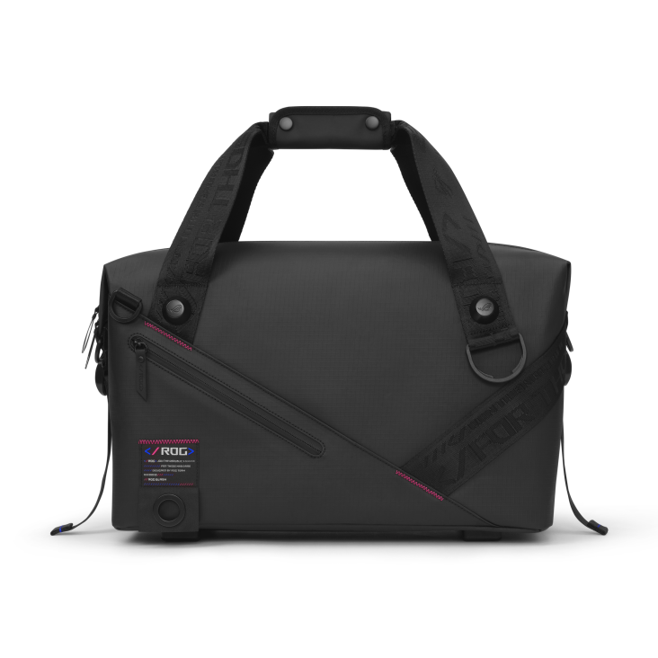 SLASH Duffle Bag on a white background, with the carrying handle above the bag