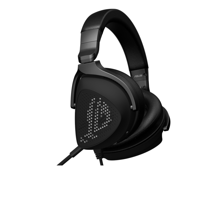 ROG Delta S Animate from left side, focusing on left ear cup