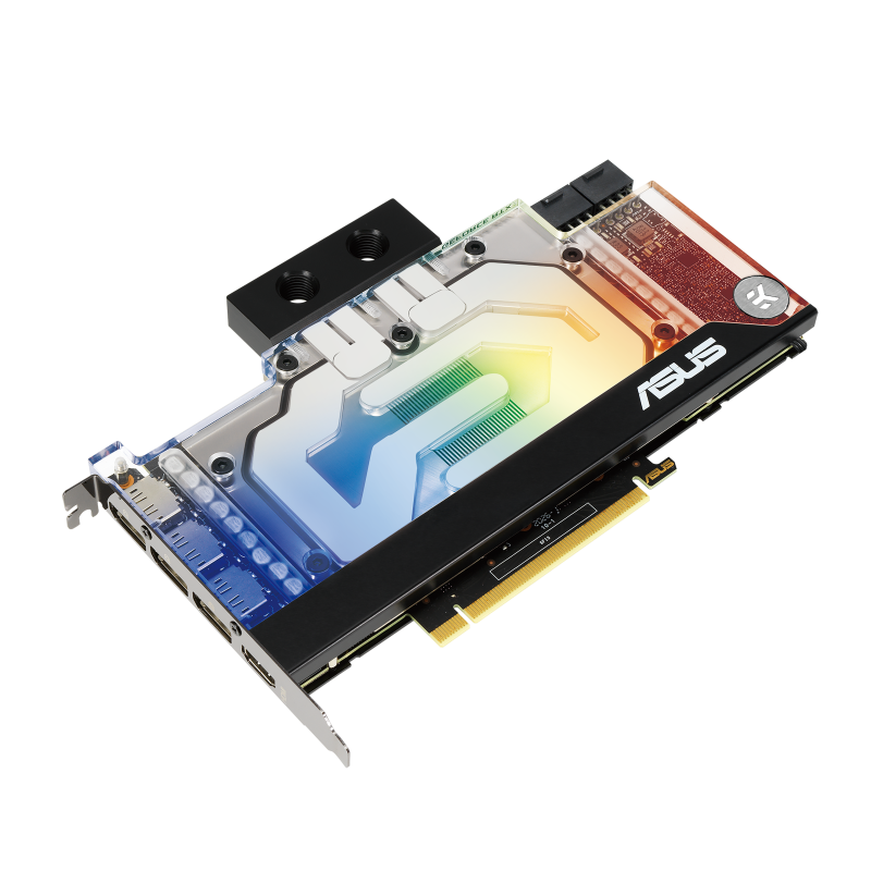 EKWB GeForce RTX 3080 graphics card, front angled view