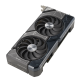 ASUS DUAL GeForce RTX 4070 SUPER graphics card highlighting the axial tech fans