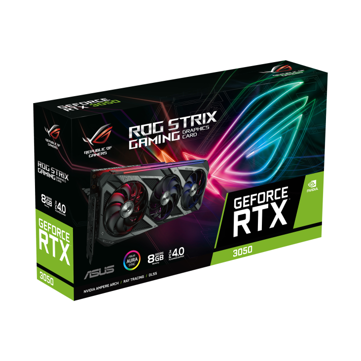 ROG Strix GeForce RTX™ 3050 graphics card packaging