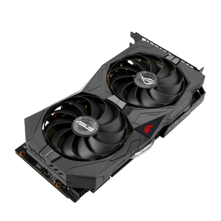 ROG-STRIX-GTX1660S-O6G-GAMING graphics card, front angled view