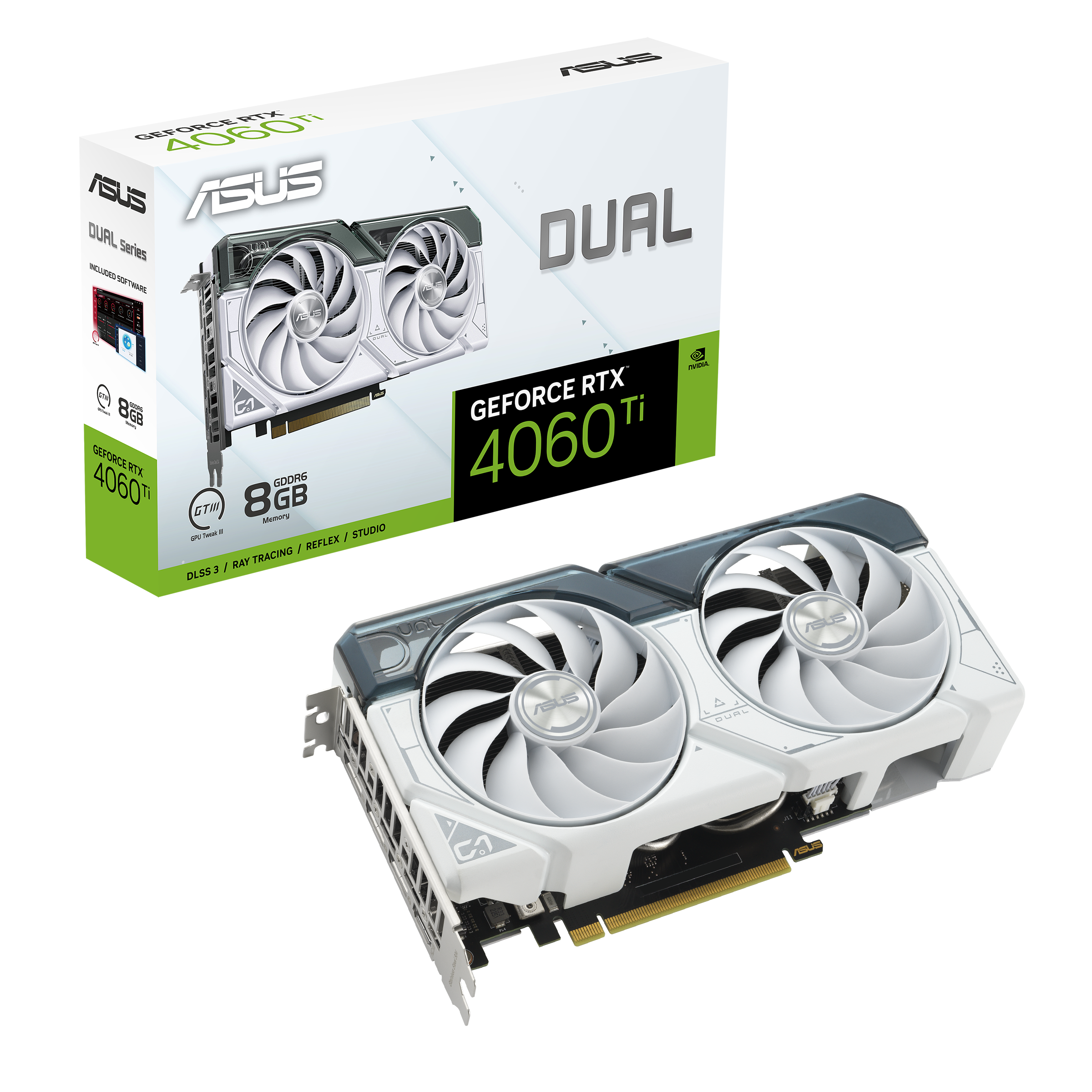 ASUS Dual GeForce RTX™ 4060 Ti White Edition 8GB GDDR6 | Graphics