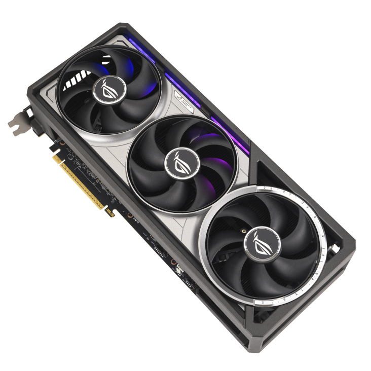 ROG Astral GeForce RTX™ 5090 32GB GDDR7_front angled  view+lighting