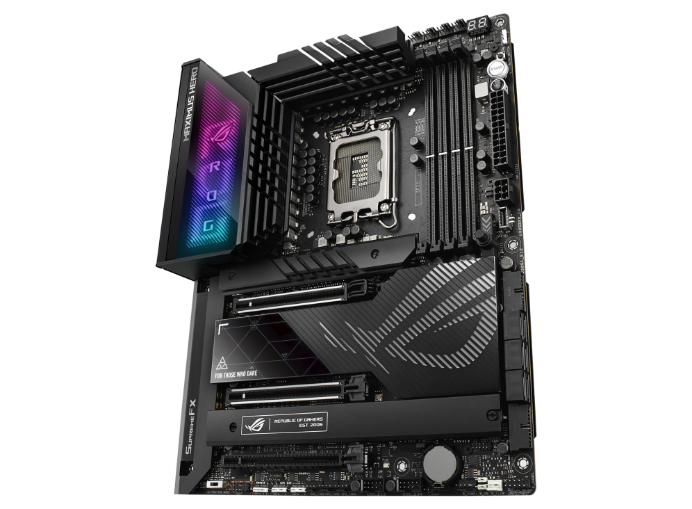 ROG MAXIMUS Z790 HERO angled view from right