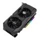 ASUS TUF Gaming GeForce RTX 3050 OC Edition 8GB GDDR6 graphics card, front angled view, showcasing the fan
