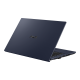 An angled rear view of an ASUS ExpertBook B1 showing the Star Black chassis