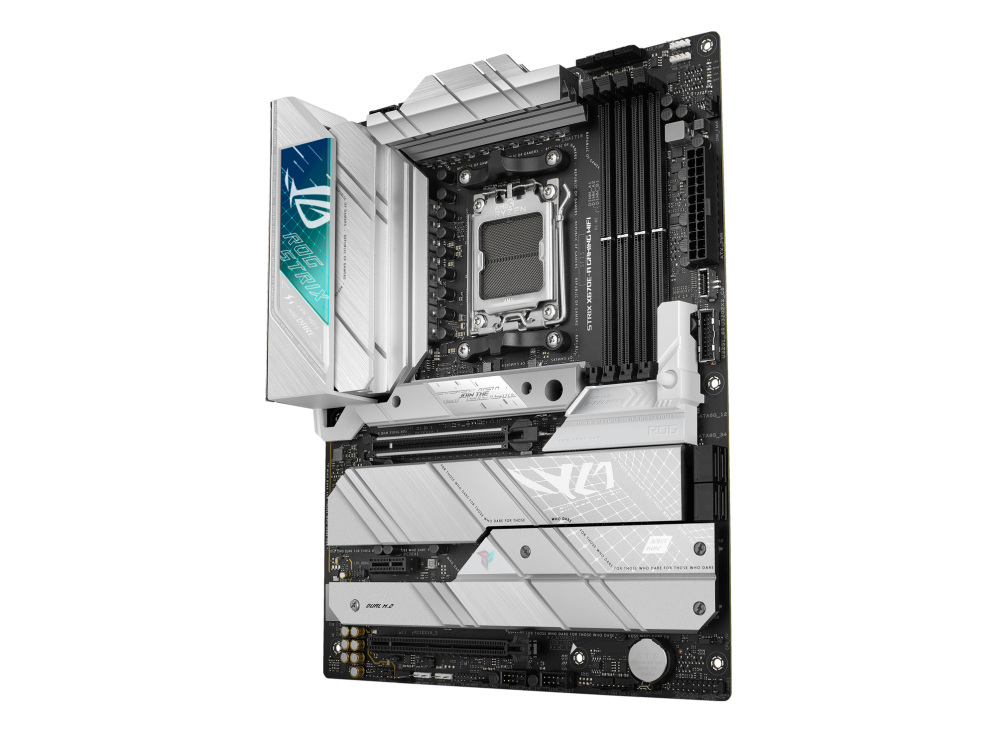 ROG STRIX X670E-A GAMING WIFI angled view from right