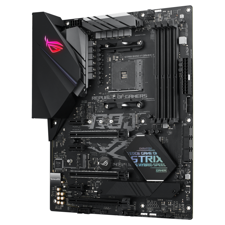 ROG STRIX B450-F GAMING II angled view from right