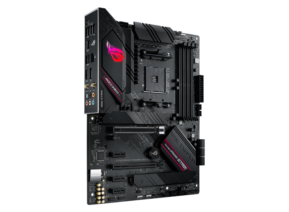 ROG STRIX B550-F GAMING WIFI II angled view from left